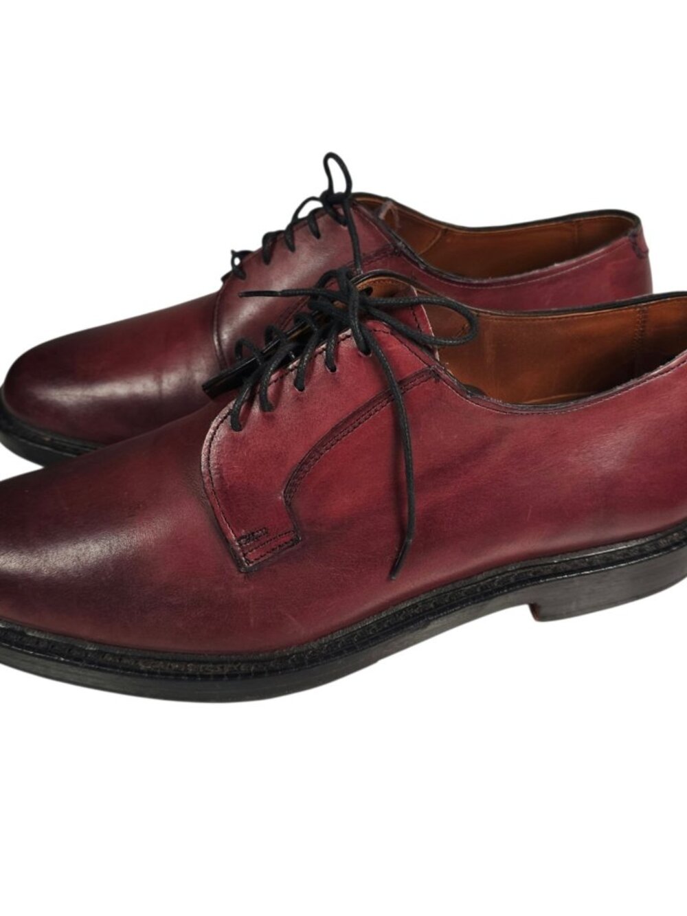 ALLEN EDMONDS Brooks Brothers Leeds Red Leather Plain Toe Oxford Goodyear 9.5 D